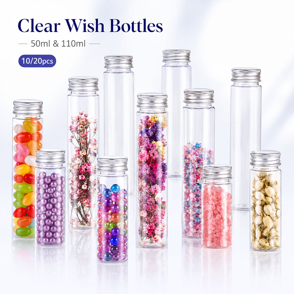 Reusable Bottle - 20 قطعة من الزجاجات الشفافة المسطحة