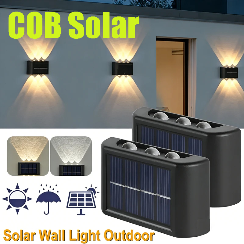 Solar Garden Light - مصباح جداري شمسي COB مقاوم للماء