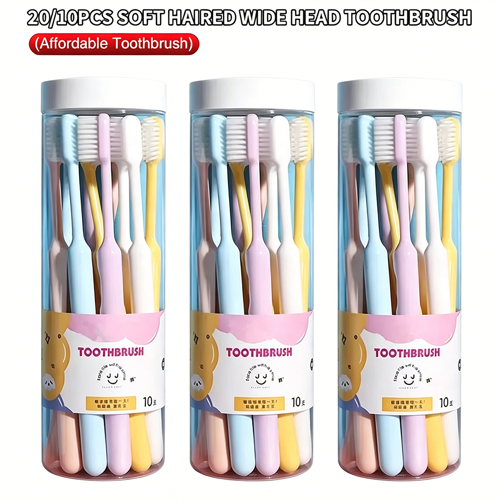 Bamboo Toothbrush - فرشاة أسنان كبيرة السعة 10/20 قطعة،