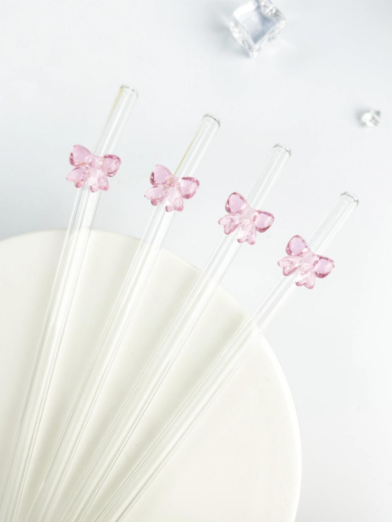 Reusable Straw - 1/6 قطعة قش زجاجي على شكل