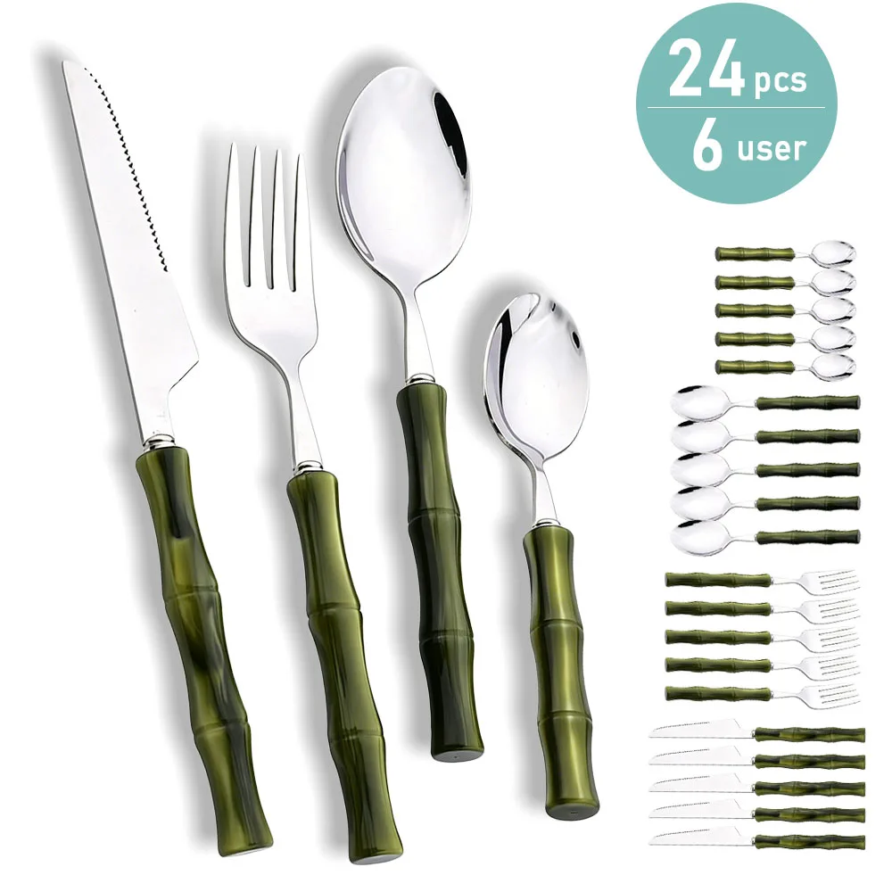 طقم أدوات مائدة بمقبض من الخيز - مراجعة Bamboo Cutlery وسعره