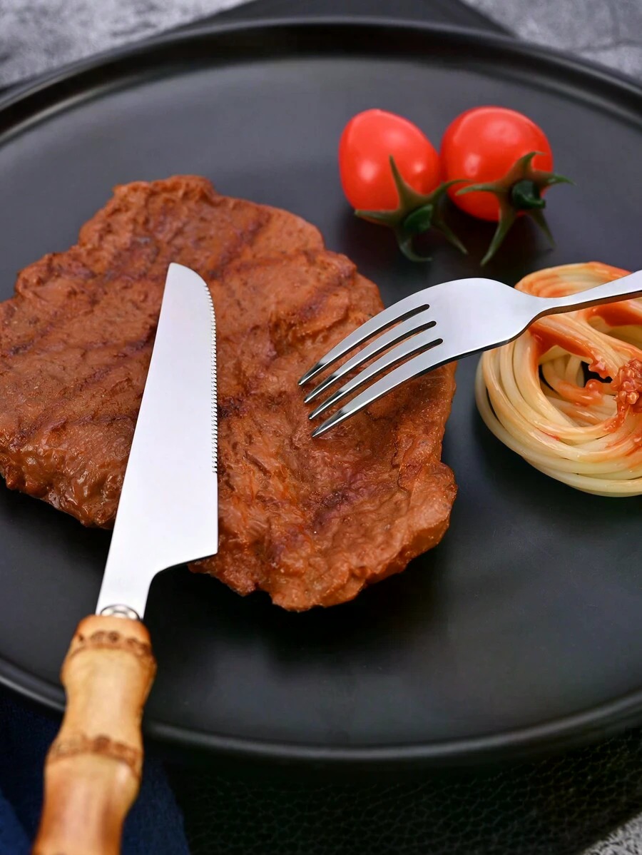 طقم أدوات مائدة من الفولاذ الم - مراجعة Bamboo Cutlery وسعره