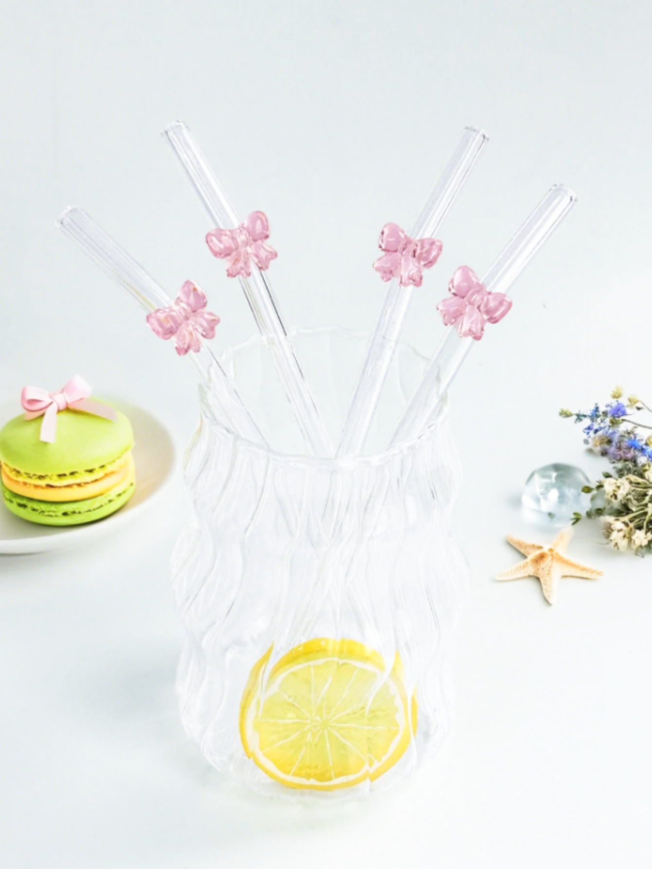 1/6 قطعة قش زجاجي على شكل فيون - مراجعة Reusable Straw وسعره
