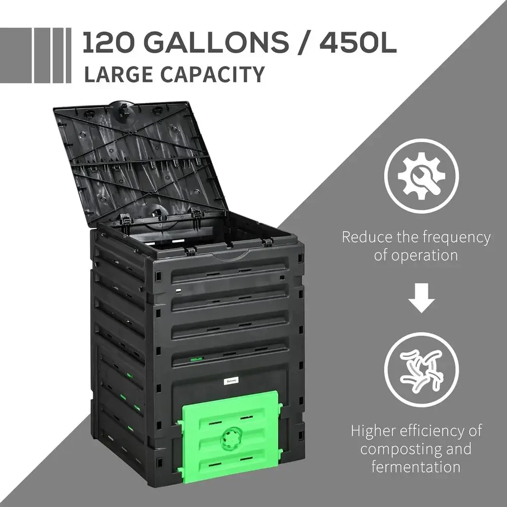 صندوق سماد كبير الحجم بسعة 120 - مراجعة Compost Bin وسعره