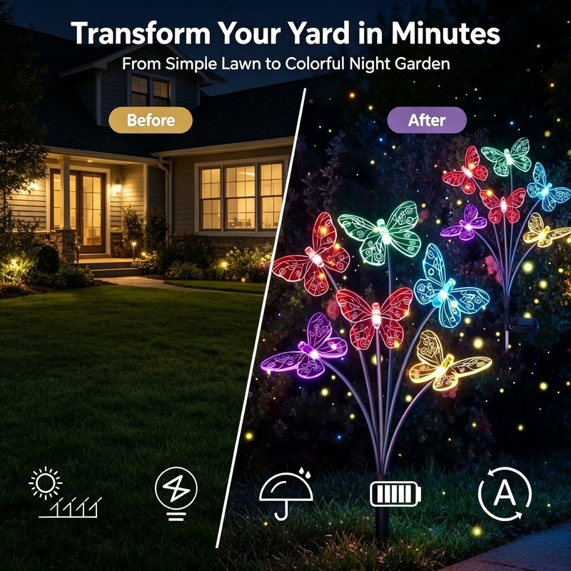 أضواء الفراشة تعمل بالطاقة الش - مراجعة Solar Garden Light وسعره