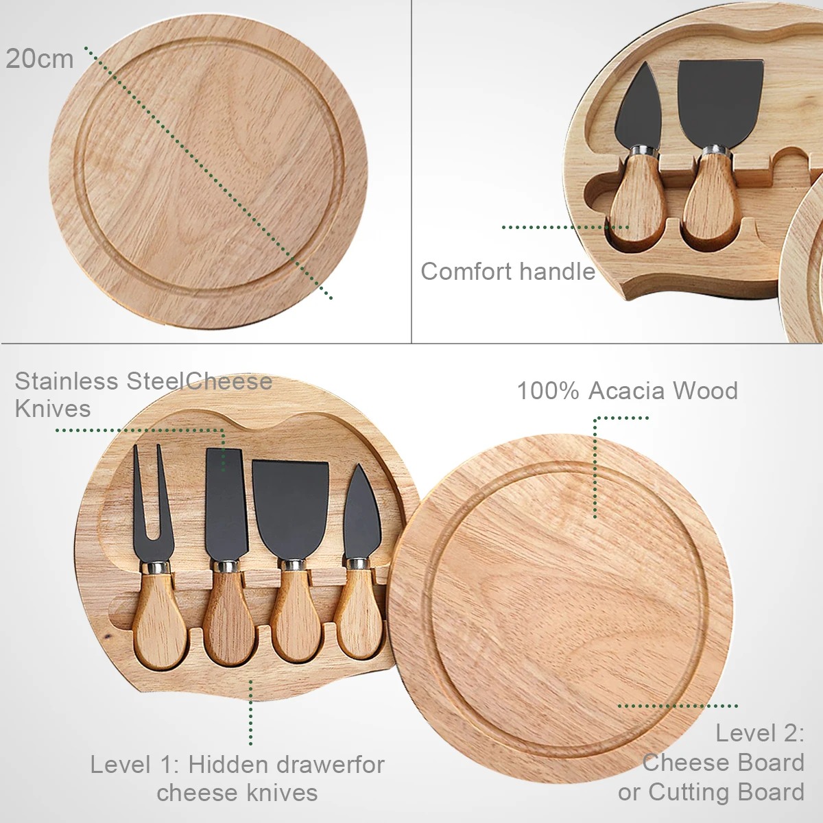 مجموعة سكاكين الجبن لألواح وأد - مراجعة Bamboo Cutlery وسعره