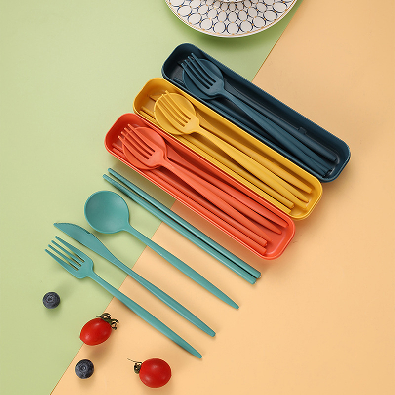 طقم أدوات طعام محمول من 4 قطع  - مراجعة Reusable Straw وسعره