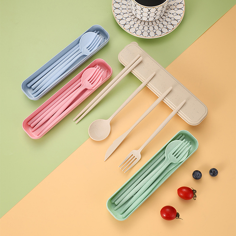 طقم أدوات طعام محمول من 4 قطع  - مراجعة Reusable Straw وسعره