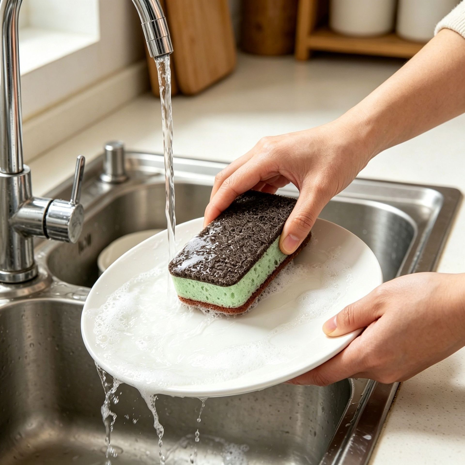 إسفنجة مطبخ سميكة ذات وجهين |  - مراجعة Eco Sponge وسعره